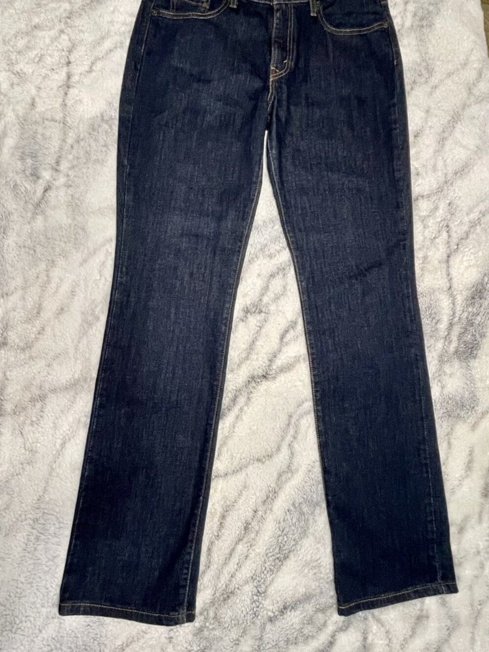 Levis Womens 505 Straight Sleek Blue Jeans Denim Mid Stretch Imported M Redtab